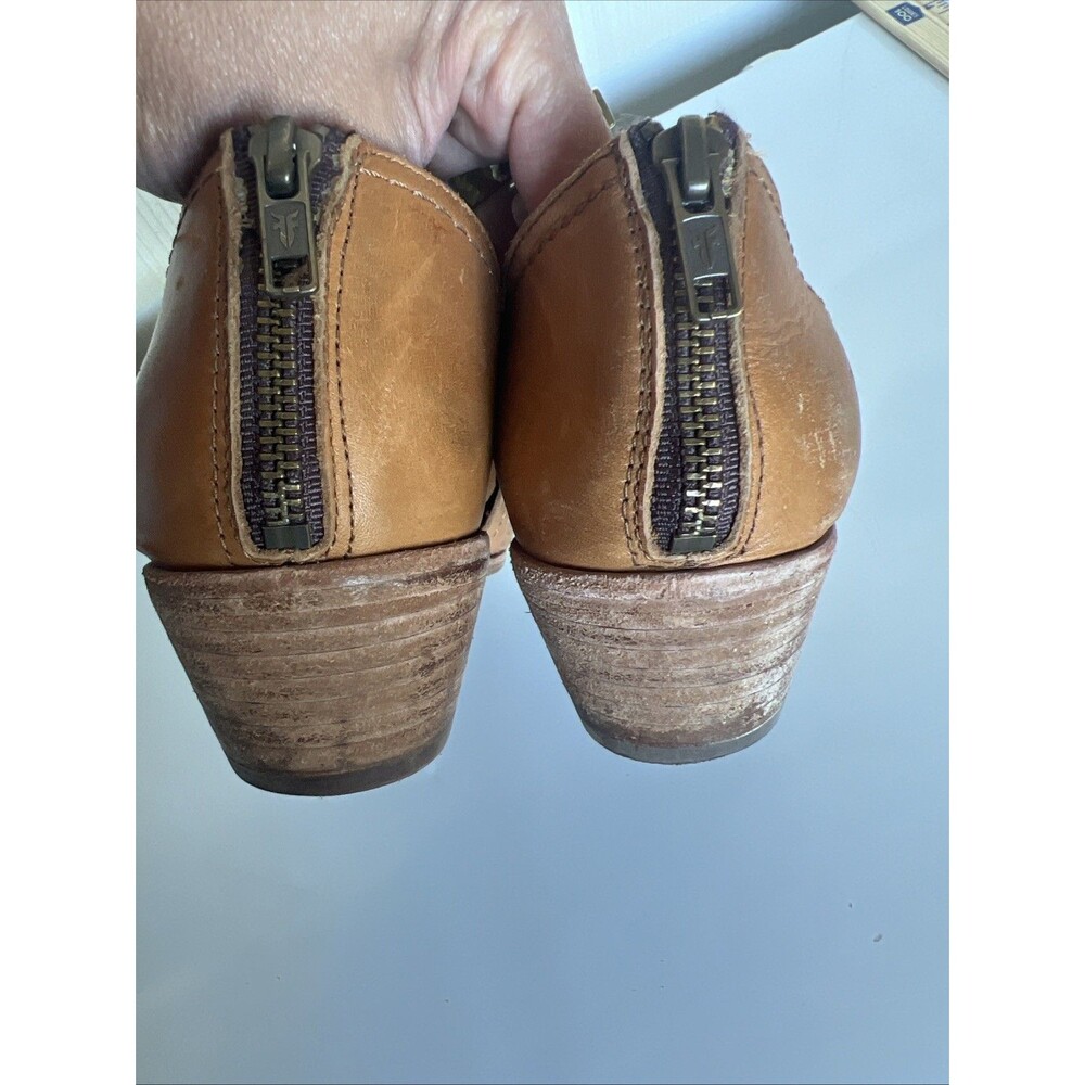 Frye Ray Huarache Tan Nude Woven Bootie Shootie Size 10 Western Boho Artsy - Picture 5 of 10